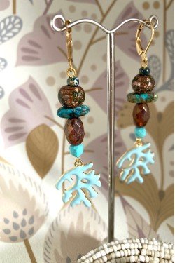 Boucles d'oreille originale de fabrication artisanale  Aniki bijoux