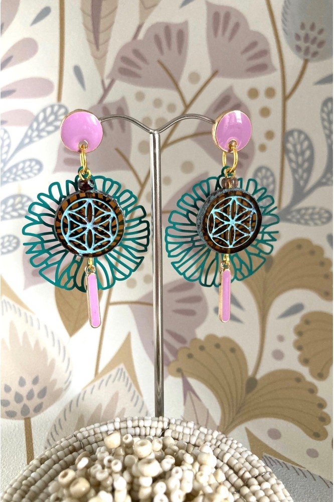 Boucles d'oreille originale de fabrication artisanale  Aniki bijoux