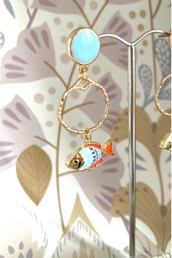 Boucles d'oreille originale de fabrication artisanale  Aniki bijoux