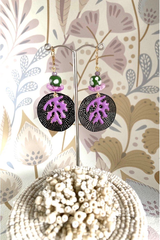 Boucles d'oreille originale de fabrication artisanale  Aniki bijoux