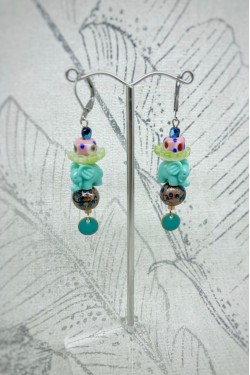 Boucles d'oreille originale de fabrication artisanale  Aniki bijoux