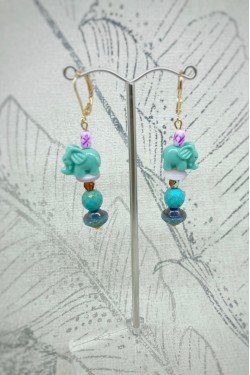 Boucles d'oreille originale de fabrication artisanale  Aniki bijoux