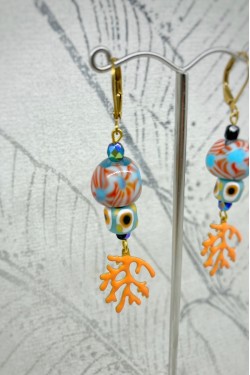 Boucles d'oreille originale de fabrication artisanale  Aniki bijoux