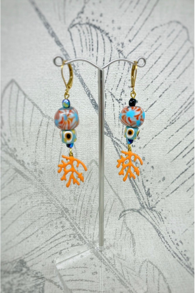 Boucles d'oreille originale de fabrication artisanale  Aniki bijoux