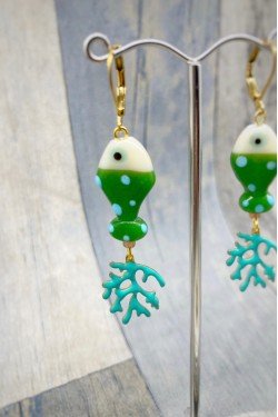 Boucles d'oreille originale de fabrication artisanale  Aniki bijoux