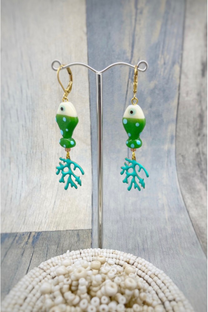 Boucles d'oreille originale de fabrication artisanale  Aniki bijoux