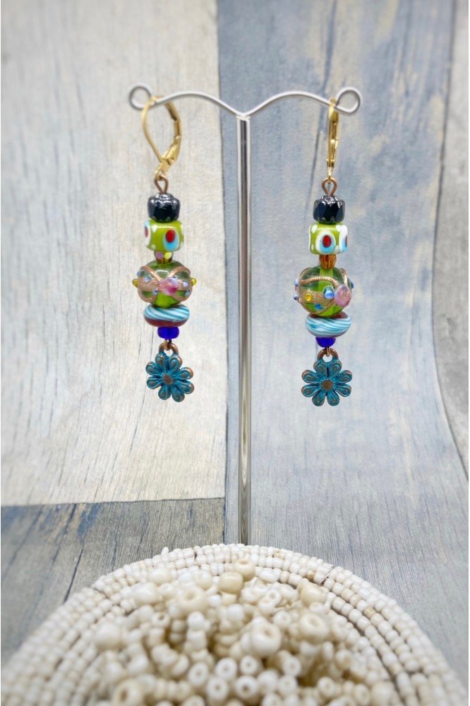 Boucles d'oreille originale de fabrication artisanale  Aniki bijoux