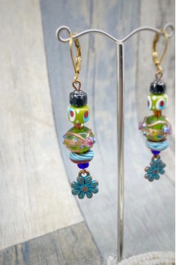 Boucles d'oreille originale de fabrication artisanale  Aniki bijoux