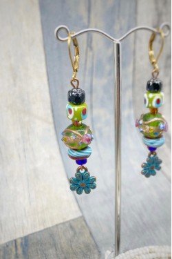 Boucles d'oreille originale de fabrication artisanale  Aniki bijoux