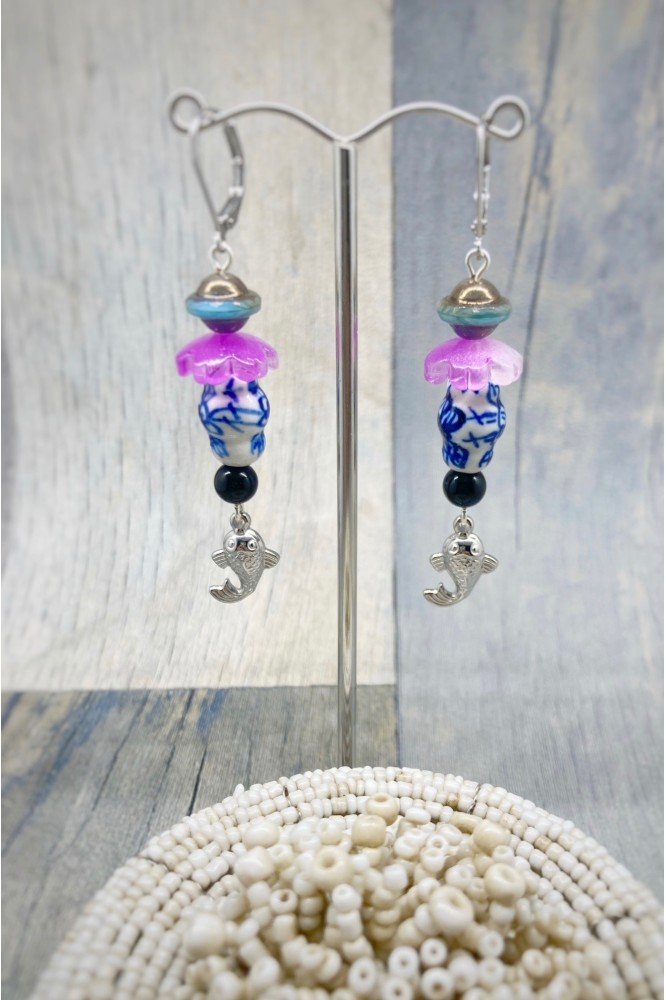 Boucles d'oreille originale de fabrication artisanale  Aniki bijoux