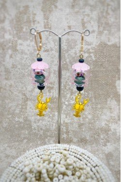 Boucles d'oreille originale de fabrication artisanale  Aniki bijoux