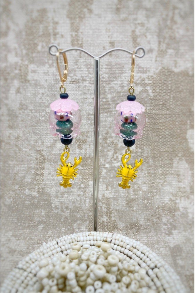 Boucles d'oreille originale de fabrication artisanale  Aniki bijoux