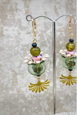 Boucles d'oreille originale de fabrication artisanale  Aniki bijoux