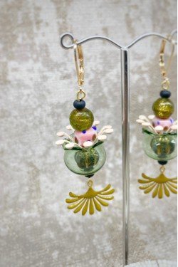Boucles d'oreille originale de fabrication artisanale  Aniki bijoux