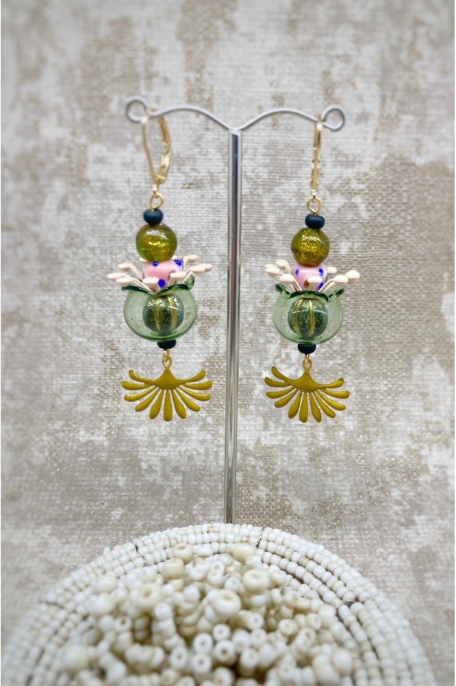 Boucles d'oreille originale de fabrication artisanale  Aniki bijoux