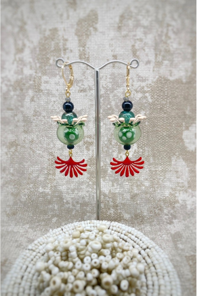 Boucles d'oreille originale de fabrication artisanale  Aniki bijoux