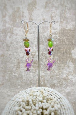 Boucles d'oreille originale de fabrication artisanale  Aniki bijoux