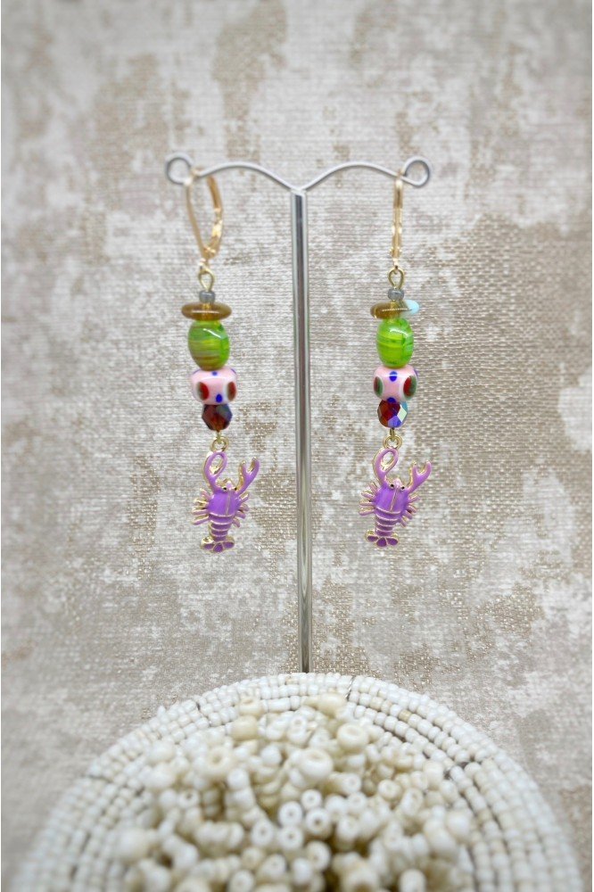 Boucles d'oreille originale de fabrication artisanale  Aniki bijoux