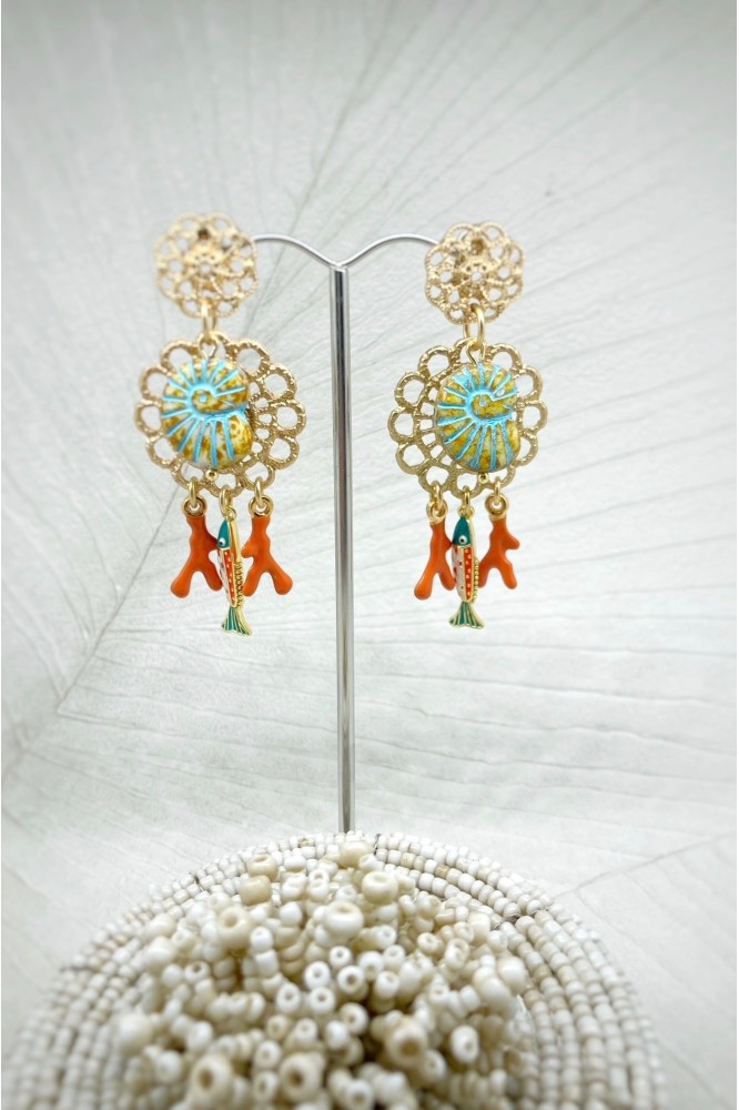 Boucles d'oreille originale de fabrication artisanale  Aniki bijoux