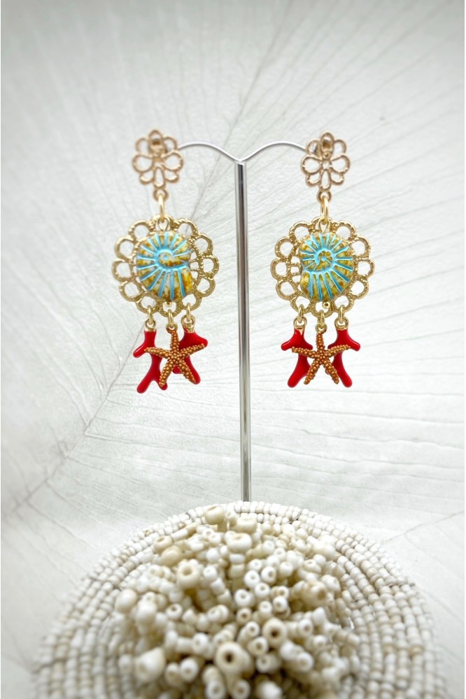 Boucles d'oreille originale de fabrication artisanale  Aniki bijoux