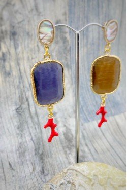 Boucles d'oreille originale de fabrication artisanale  Aniki bijoux