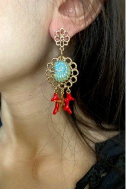Boucles d'oreille originale de fabrication artisanale  Aniki bijoux