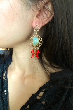 Boucles d'oreille originale de fabrication artisanale  Aniki bijoux