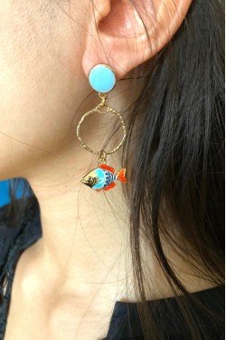 Boucles d'oreille originale de fabrication artisanale  Aniki bijoux