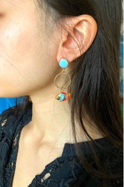 Boucles d'oreille originale de fabrication artisanale  Aniki bijoux