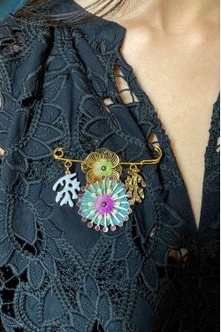 Broche originale de fabrication artisanale, Aniki bijoux