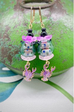 Boucles d'oreille originale de fabrication artisanale  Aniki bijoux