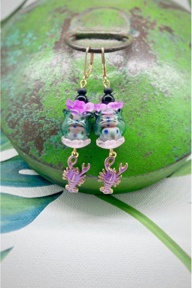 Boucles d'oreille originale de fabrication artisanale  Aniki bijoux