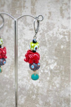 Boucles d'oreille originale de fabrication artisanale  Aniki bijoux