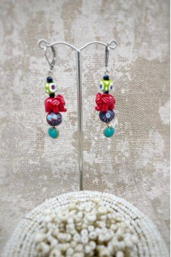 Boucles d'oreille originale de fabrication artisanale  Aniki bijoux