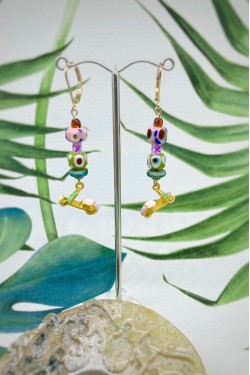 Boucles d'oreille originale de fabrication artisanale  Aniki bijoux