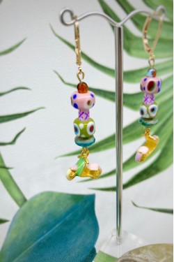Boucles d'oreille originale de fabrication artisanale  Aniki bijoux