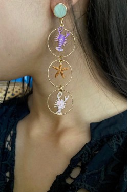 Boucles d'oreille originale de fabrication artisanale  Aniki bijoux