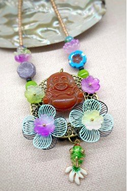 Collier long d'inspiration asiatique avec de belles perles chinoises Aniki Bijoux