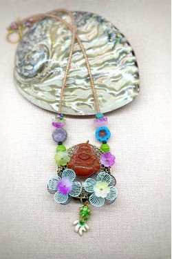 Collier long d'inspiration asiatique avec de belles perles chinoises Aniki Bijoux