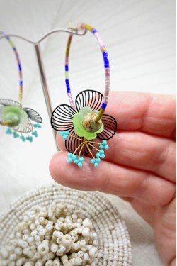 Boucles d'oreille originale de fabrication artisanale  Aniki bijoux