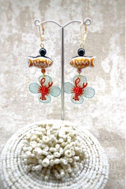 Boucles d'oreille originale de fabrication artisanale  Aniki bijoux