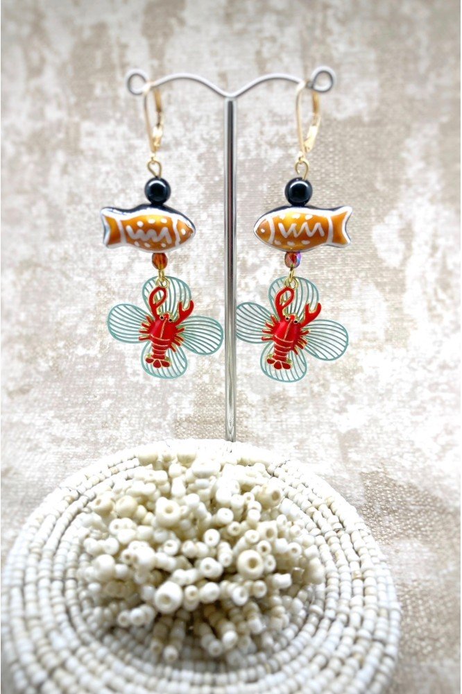 Boucles d'oreille originale de fabrication artisanale  Aniki bijoux