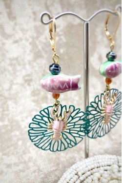 Boucles d'oreille originale de fabrication artisanale  Aniki bijoux