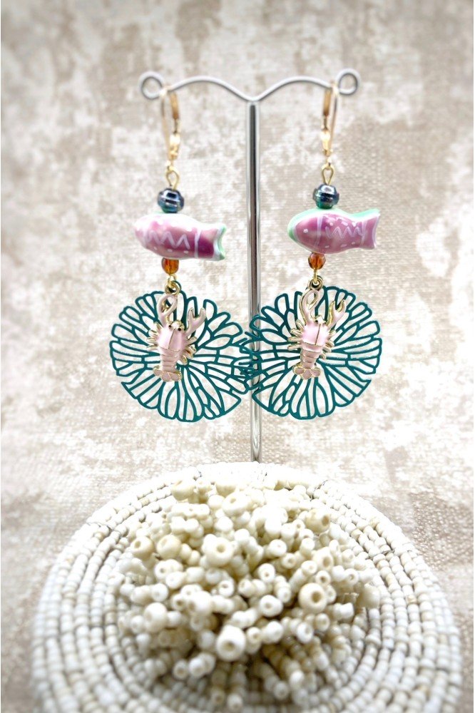 Boucles d'oreille originale de fabrication artisanale  Aniki bijoux