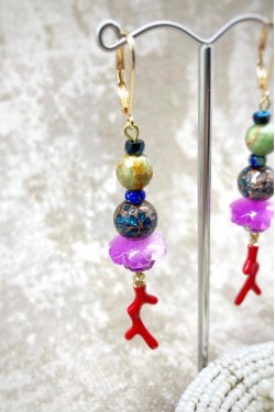 Boucles d'oreille originale de fabrication artisanale  Aniki bijoux