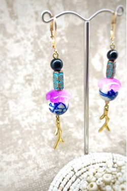 Boucles d'oreille originale de fabrication artisanale  Aniki bijoux