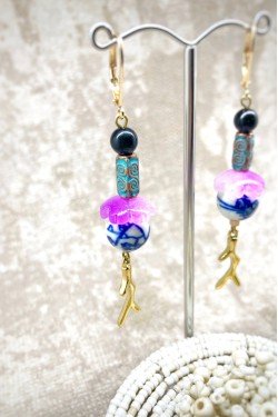 Boucles d'oreille originale de fabrication artisanale  Aniki bijoux