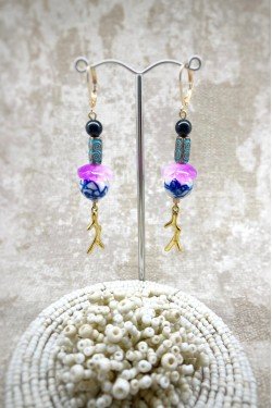 Boucles d'oreille originale de fabrication artisanale  Aniki bijoux