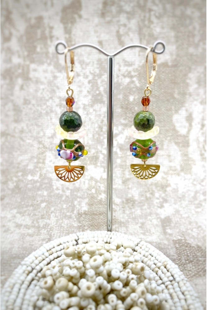 Boucles d'oreille originale de fabrication artisanale  Aniki bijoux