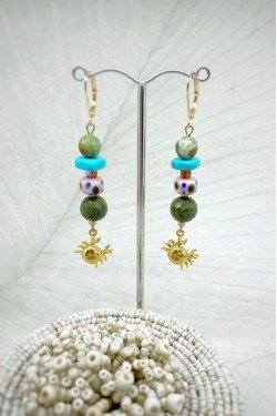 Boucles d'oreille originale de fabrication artisanale  Aniki bijoux